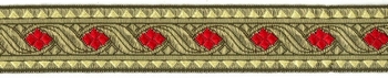 Saint Nicholas Braid-Ribbon 30mm, Gold and Red